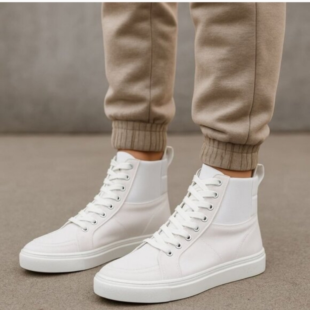 NIB Thakoon Pull On White Canvas High Top Sneaker Size 39